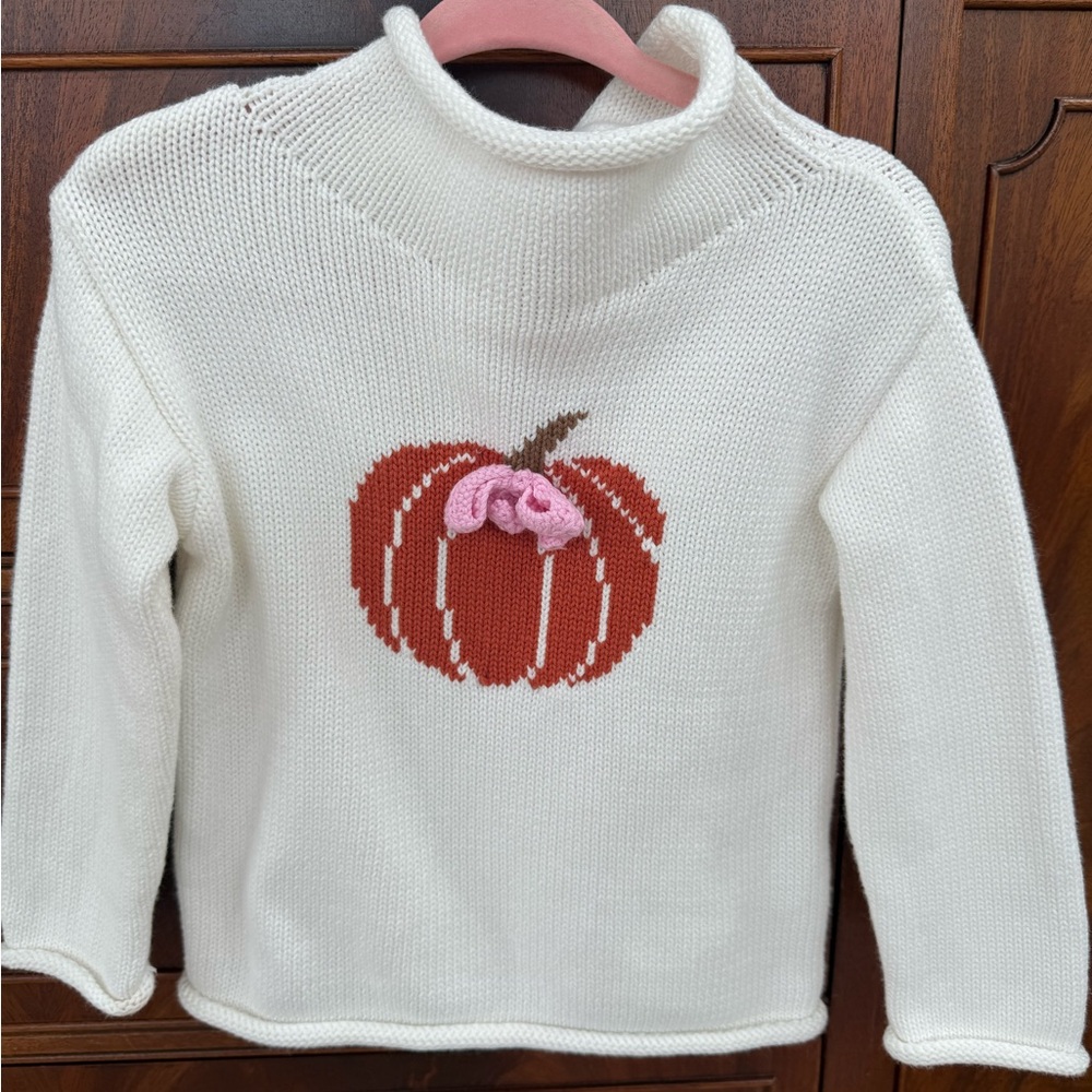 Mud Pie Cream Knit pumpkin Sweater